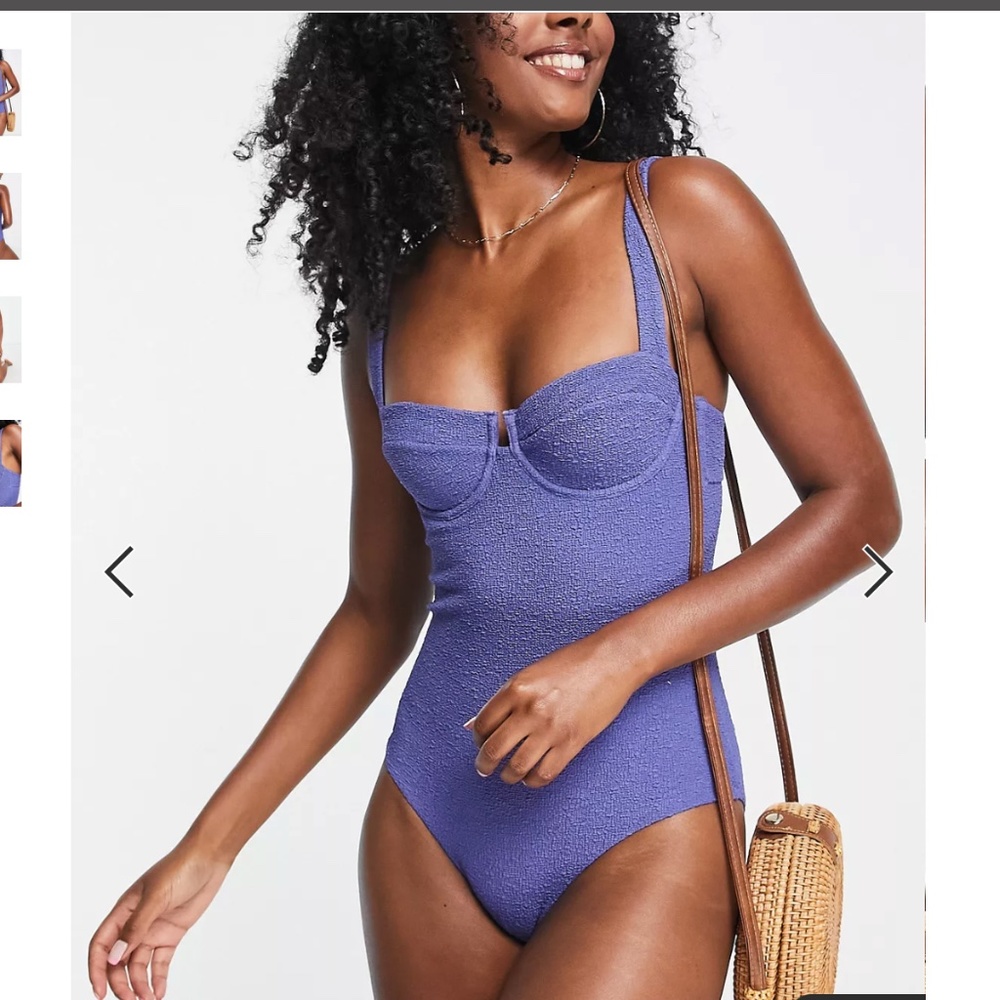 NWOT- & Other Stories underwire swimsuit in mid blue